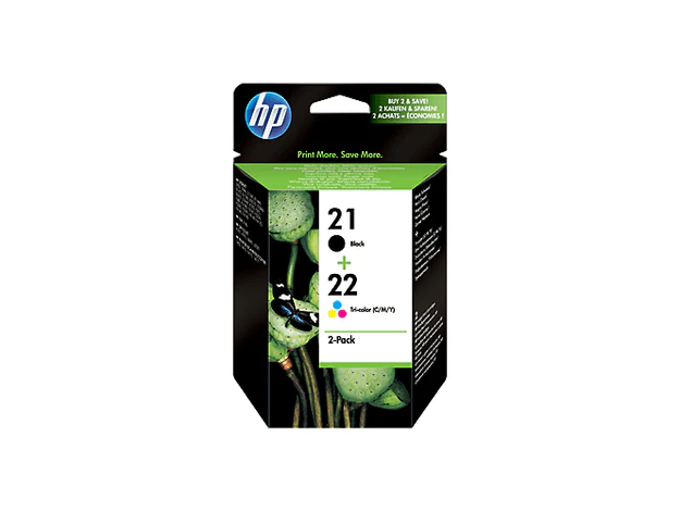 HP 21 Black-22 Tri-color 2-Pack Original Ink Cartridges (SD367AE)