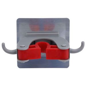 Royalford 2Pcs Single Mop Holder With 2 Hooks - Plastic - Multicolor - 2 Hooks