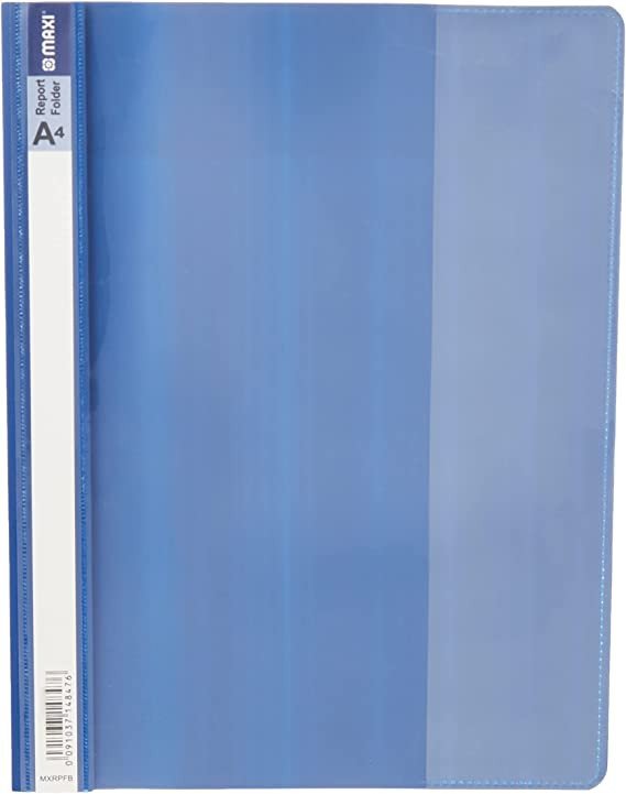 Maxi Report File A4 Blue ,Clear Front Report Covers Project File with Fasteners for School Office