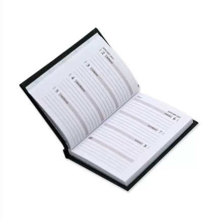 Fis 2023 Pocket Diary English Vinyl 1 Side Padded Week View Green -FSDI12E23GR