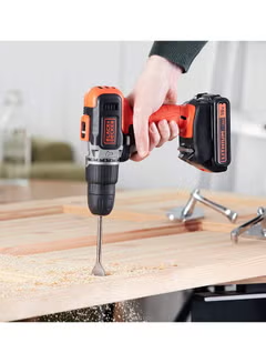 Cordless Hammer Drill With 2 Batteries (1.5Ah Li-Ion) And Charger In Kitbox 18V BCD003C2K-GB Orange/Black