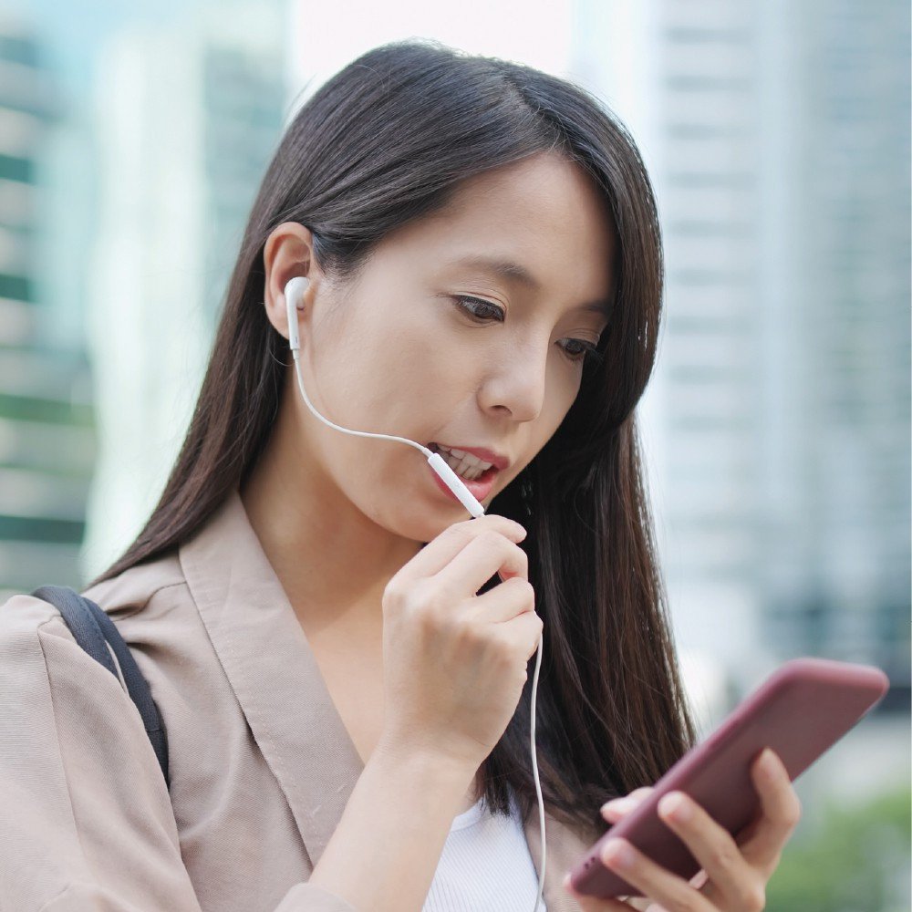 Porodo Soundtec Stereo Earphones Type-C with High-Clarify Mic - White