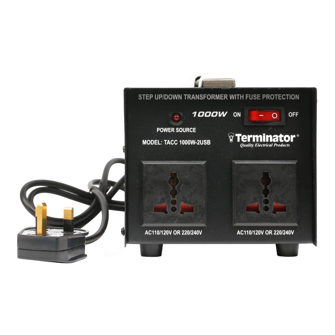 Voltage Converter 1000W with Dual USB Outlet.