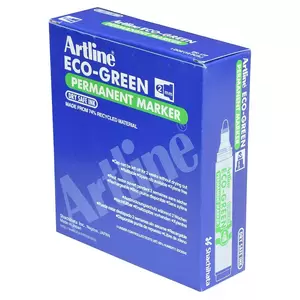 Artline Eco-Green Permanent Marker Red Color with Bullet Nib 2.0mm, Polyester Fibre Tip, Pack of 12 pcs - ARMKEK-177RE