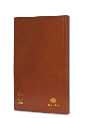 FIS Golden Notebook Bonded Leather, Size A5, Italian Ivory Paper, 70 GSM, 196 Pages, 8 mm Ruled, 1 Side Padded Cover, Gold Gilded Edges, Colour Brown - FSNB1SA5GIVBLBR