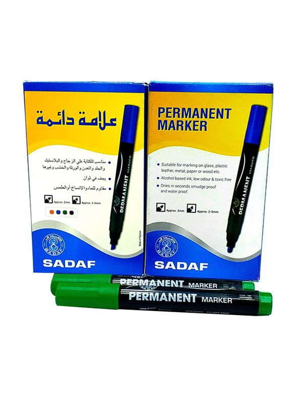 SADAF PERMANENT MARKER 5MM BLACK,BLUE,GREEN,RED(CHISEL TIP)