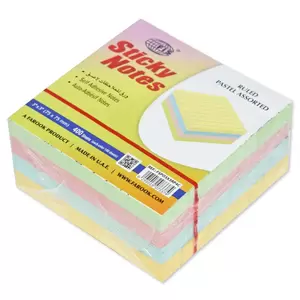 FIS Sticky Note Pad, 3X3 inches, Pack of 4, Ruled 4 Assorted Pastel Color -FSPO3X3RP4C