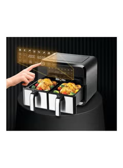 Digital Dual Zone, Air Fryer 1700W 4L+4L, Capacity With Rapid Hot Air Circulation For Frying, Grilling, Broiling, Roasting, and Baking 8 L 1700 W DZAF1700-B5 Black/Silver