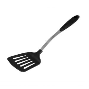 Royalford Slotted Spatula With Steel Handle - Nylon - Black