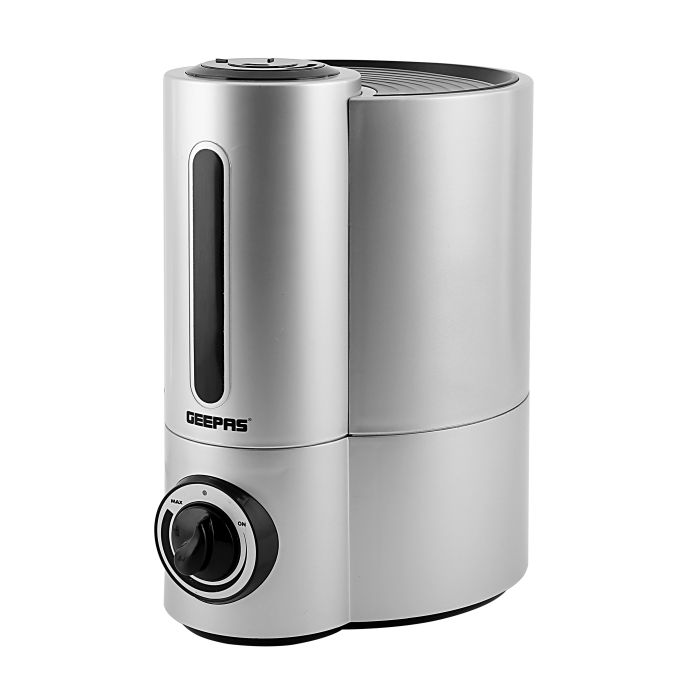 Geepas GUH63011UK 32W Humidifier - Double Nozzle, 16 Hours Of Continuous Mist, 4L Capacity & Ultrasonic Humidifier - Waterless Auto Off Air Purifier, Aromatherapy Oil Diffuser | 2 Years Warranty