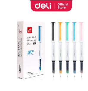 Deli Liquid Bead Pen Black Dry Fast (0.5mm) [Per Pen] S867