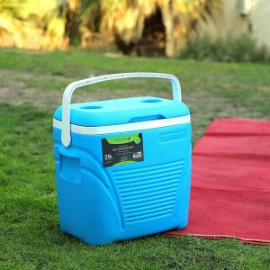 Royalford Insulated Ice Cooler Box - Plastic - Blue - 28 Liter