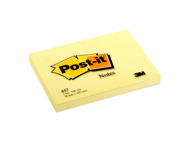 3M Post-It Notes Canary Yellow 657 3inx4in