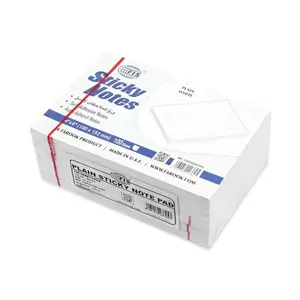 FIS Sticky Note Pad, 4X6 inches, Pack of 6, Plain Pastel White -FSPO4X6PLPWH
