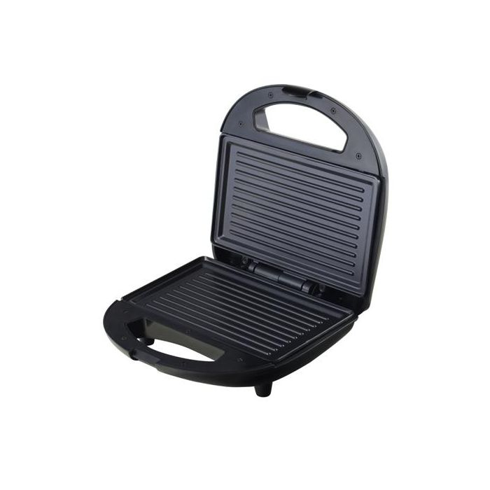 Geepas GGM6001 700W 2 Slice Grill Maker With Non-Stick Plates | Stainless Steel Panini Press, Sandwich Toaster, Grill & Griddle Toasty Maker | Cord-Warp For Storage, Ideal For Breakfast | 2 Years Warr