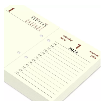 FIS 2024 Block Calendar, English & French, 1 Day Per Sheet , 70 GSM Ivory Paper - FSBCIVEF24