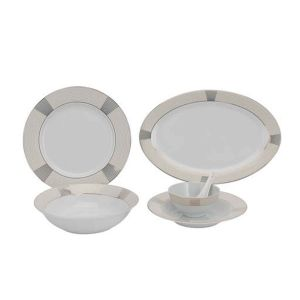 Royalford Premium Dinner Set 26Pcs Set - Porcelain - White
