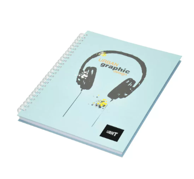 Light LINBS1081802 Single Line Spiral Hard Cover Notebook (Pack of 5 Pcs X 100 Sheets), 10X8in