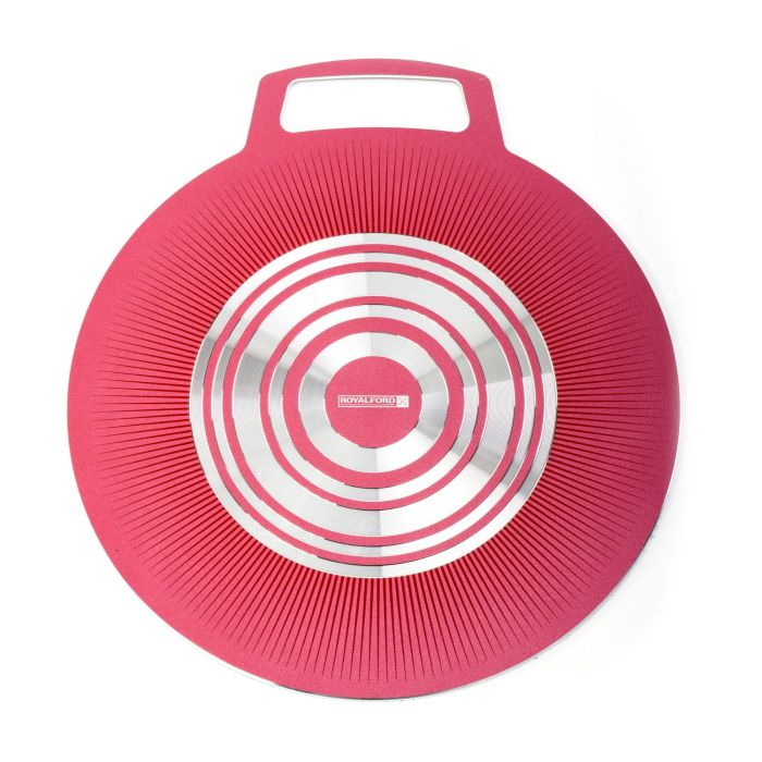 Royalford RF8446 Non-Stick Tawa Aluminum Round Baking Stone/Cooking Griddle For Pizza, Scones, Chapatti, Pancakes, Roti Or Naan Bread - 30 CM (12 Inch) Diameter - Pre-Seasoned Non-Stick Surface