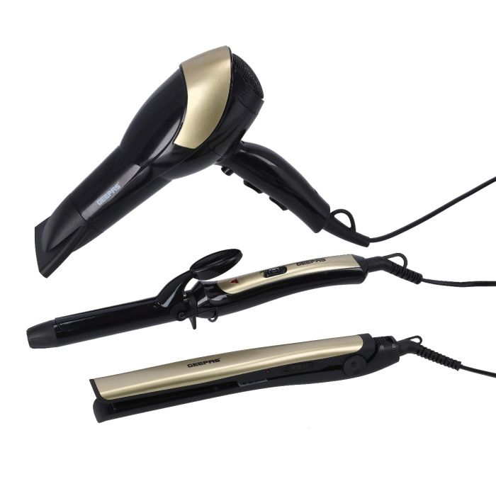 Geepas 3 In 1 Hair Styling Set 2200W - 2 Speed & 3 Heat Setting Curler | Ceramic Coating Plates Straightener With 25mm Hair Curler | Ideal Gift For Women | Perfect For Short & Long Hairs