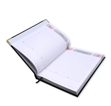 FIS Agenda Diary 2024 (Arabic/English) 1-Side Padded, Gold Corners, Black - FSDI75AEVG24BK