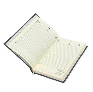 FIS A5 Bonded Leather Russian Diary 2024 (Russian/English) Grey - FSDIRUB0124GY