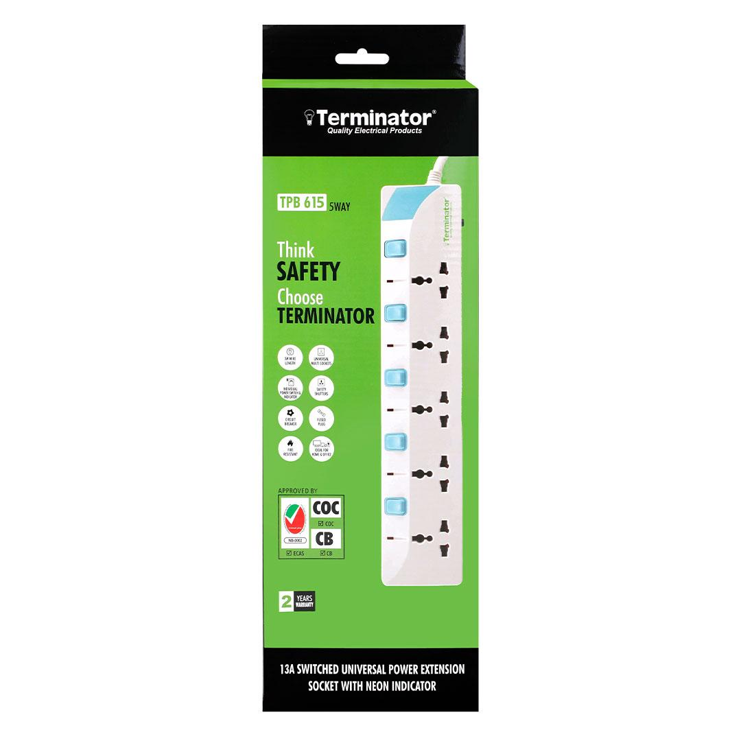5 Way Extension Socket 3M Cable