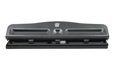 FIS Adjustable Metal Punch 3 Holes, 10 Sheets, Black -FSPUJN990BK