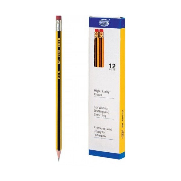 FiIS HB No.2220 Pencils with Eraser (12 Pcs of Pack)
