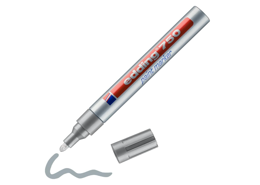 Edding E-750 Paint Marker, 2-4mm Bullet Tip Silver