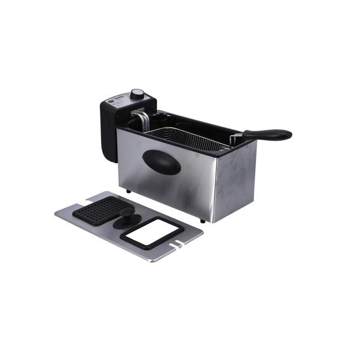 Compact 2180W Powerful 3L Deep Fryer With Overheat Protection & Chrome Plated Basket GDF36015 Geepas