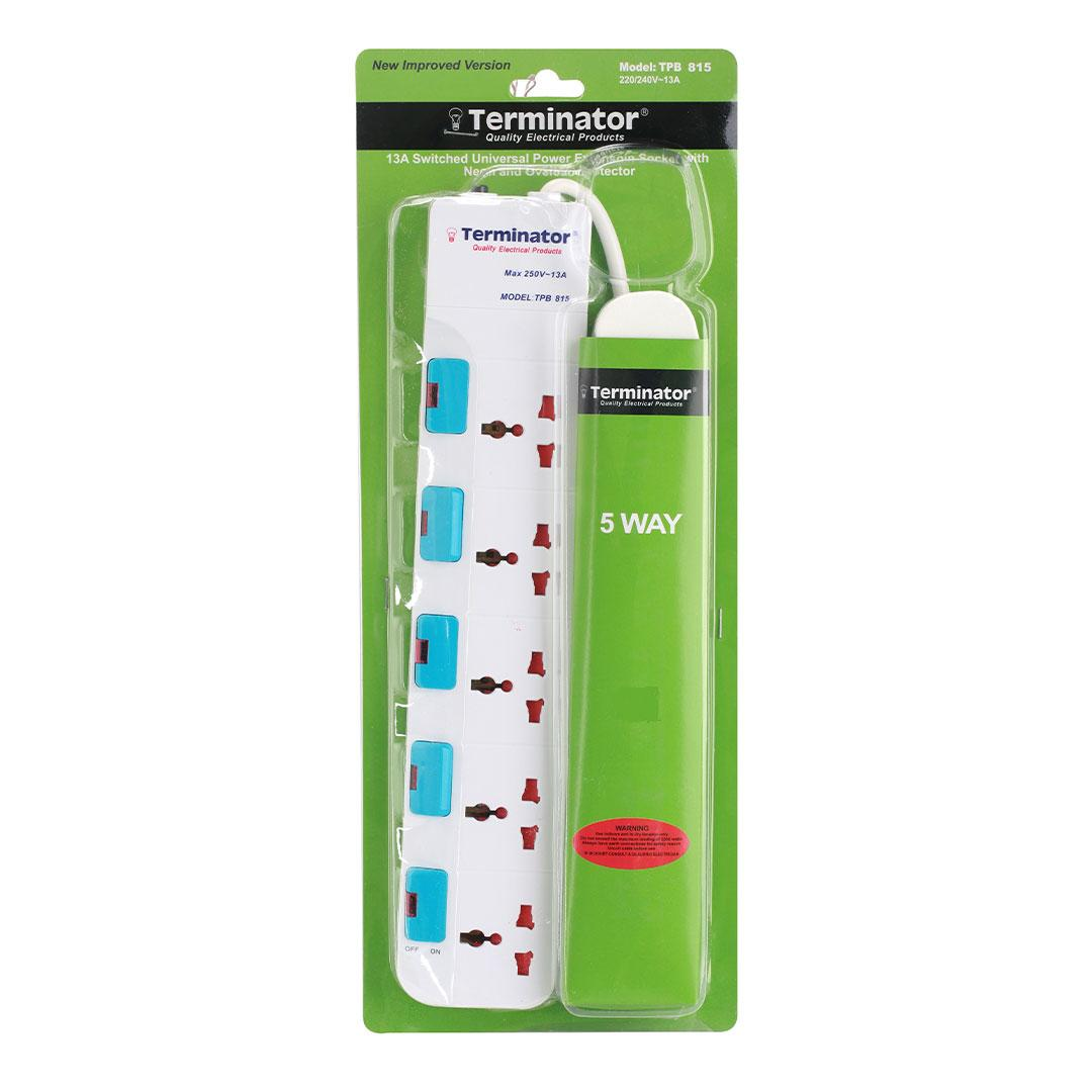 5 Way Universal Power Extension Socket 3M Cable 13A