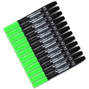 Arline Supreme Permanent Marker, Pack of 12, Glow Green - ARMKEPF-700UVGGR