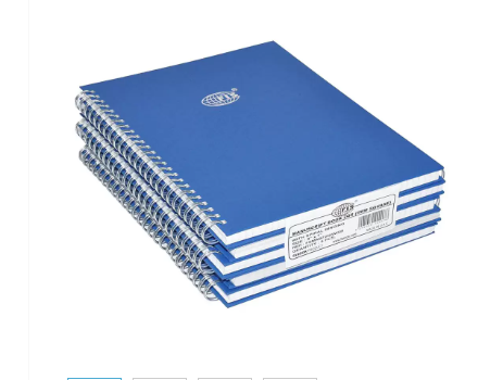 FIS Manuscript Books 5 mm Square Lines With Spiral, (Pack of 5 Pcs x 96 Sheets) 2 Quire, Inch Size - FSMN972Q5MSB