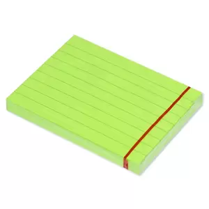 FIS Sticky Note Pad, 3X4 inches, Pack of 12, Ruled Neon Green -FSPO3X4RNGR