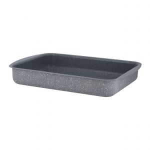 Royalford 40Cm Rectangle Baking tray - Aluminium - Black