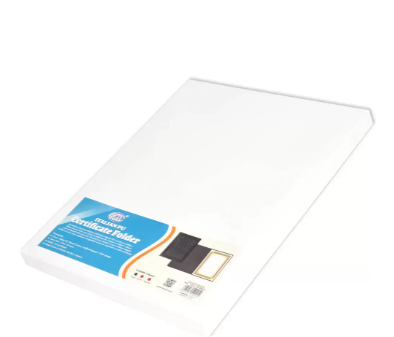 FIS A4 Certificate Folder Italian PU 1-Side Padded Cover, Black - FSCLCHPUBKD5