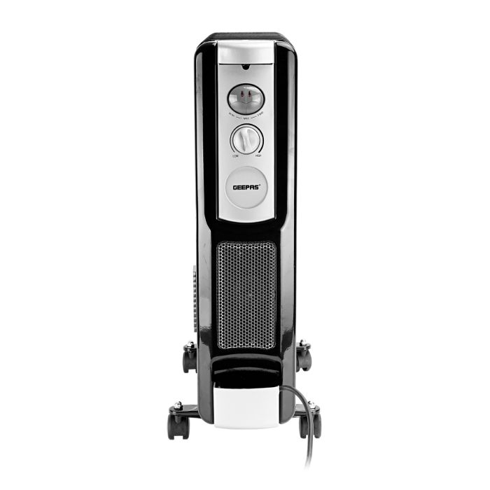 Geepas 11 Fins Oil Filled Radiator Heater With Fan 2400W - 3 Speed Adjustable Thermostat With Power Indicator & Silent Operation | Ideal For Home, Caravan Or Office | 2 Years Warranty