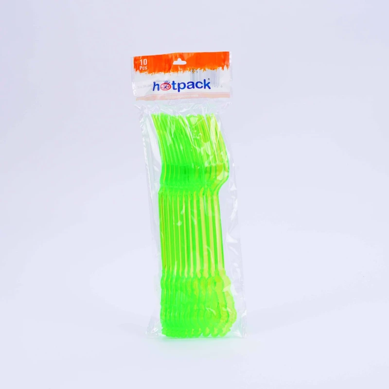 Heavy Duty Neon Plastic Fork 10 Pieces