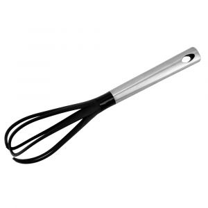 Royalford Balloon Whisk With Handle - Stainless Steel - Black