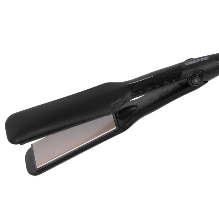 Geepas Ceramic Straight 230 Hair Straighteners | Easy Pro Wide Ceramic Floating Plates With Max Temperature 230°C| Digital LCD Display & 1 Hour Auto-Off Function - 2-Year Warranty