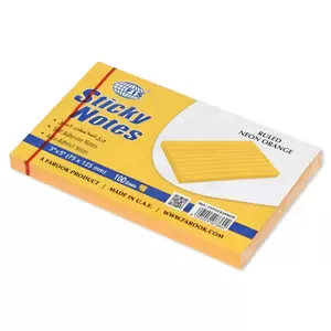 FIS Sticky Note Pad, 3X5 inches, Pack of 12, Ruled Neon Orange -FSPO3X5RNOR