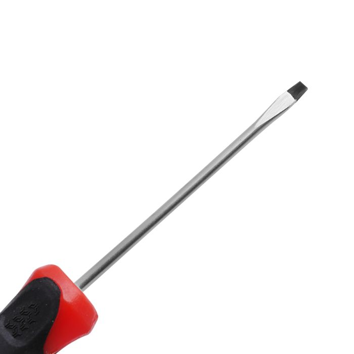 Geepas Precision Screwdriver - Slotted Screwdriver With Soft Grip Rubber Insulated Ergonomic Handle - CR-V Build, Magnetic Tip And Hanging Hole For Easy Carry - Bicolored Red/Black - (SL 3x125mm)