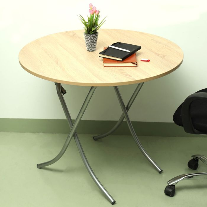 Round Table, 70cm Sonoma Design Portable Table, RF10992 | Round Kitchen Dining Table | Modern Small Coffee Table Living Room Accent Table With Metal Legs