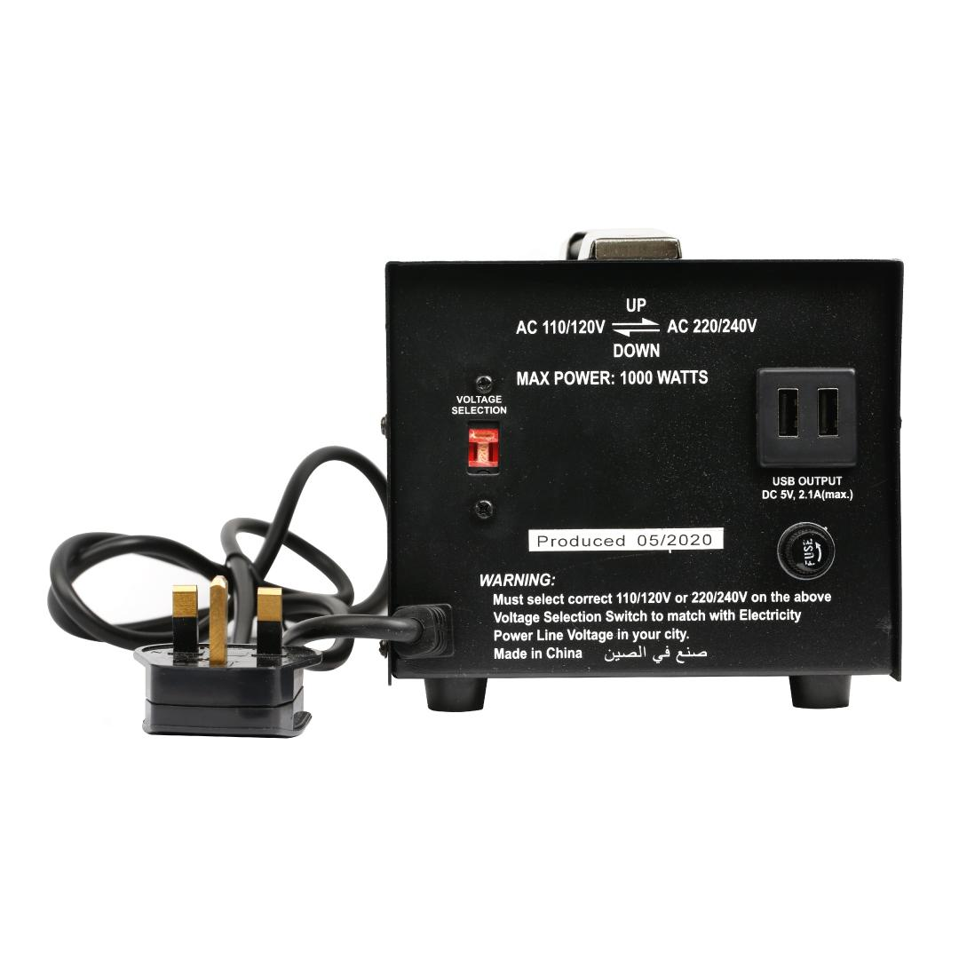 Voltage Converter 1000W with Dual USB Outlet.