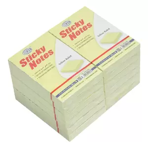FIS Sticky Note, Colour Yellow with Ruling, Size 3 x 2 Inch, 100 Sheets, Quantity per Pack 12 - FSPO32RN
