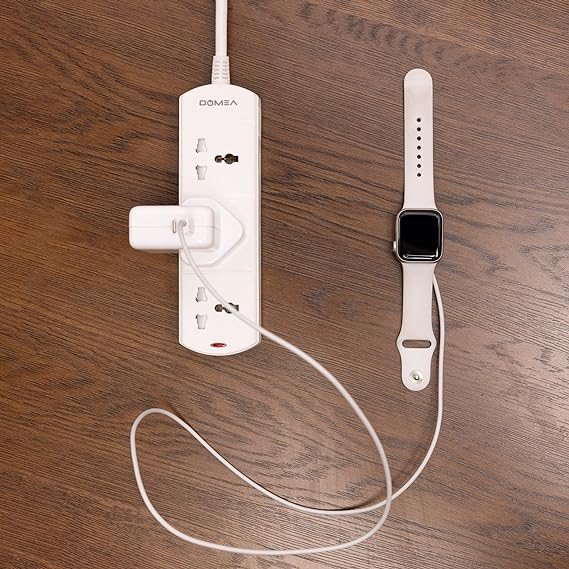 DOMEA Multi Plug Extension With 3 Universal Sockets | Plug Type Adaptor | 3 Meter Copper Cable With Safety Fuse