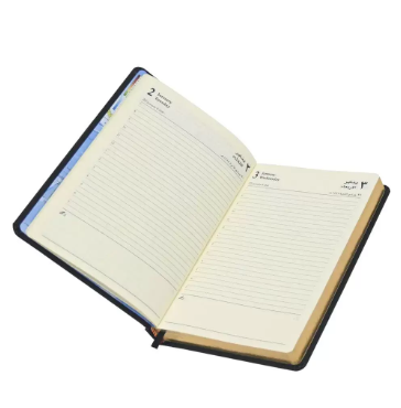 FIS Golden A5 Diary 2024 (Arabic/English) Black - FSDI19AEG24BK