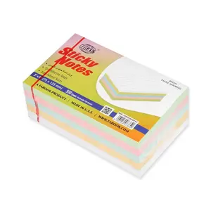 FIS Sticky Note Pad, 3X5 inches, Pack of 5, Ruled 5 Assorted Pastel Color -FSPO3X5RP5C