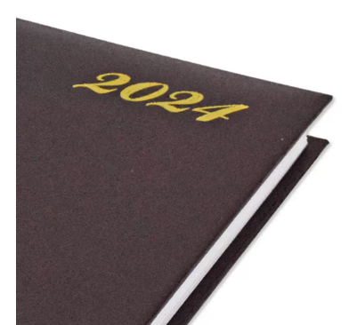 FIS Diary 2024 English (Saturday & Sunday Combined) A5 , Chocolate -FSDI92EN24CH